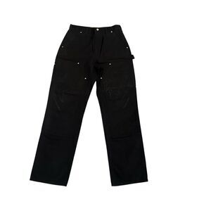 Vintage Carhartt Double Knee Pants B01-BLK USA Union Made Tag 30x32 Black READ